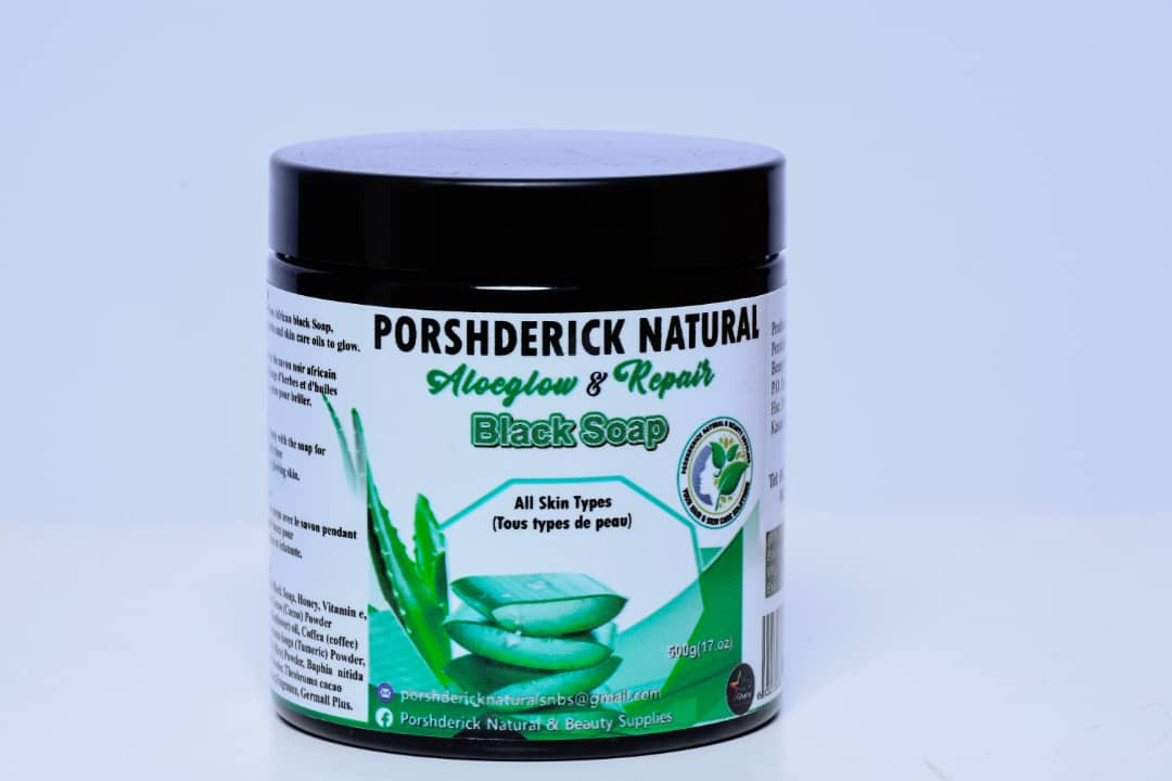 Porshderick Natural Aloeglow Repair Black Soap 500g