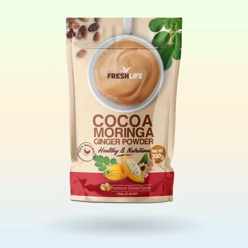 Freshlife Cocoa Moringa Ginger Powder