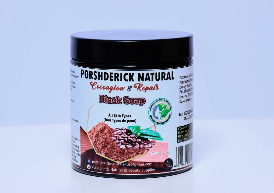 Porshderick Natural Cocoaglow Repair Black Soap 500g
