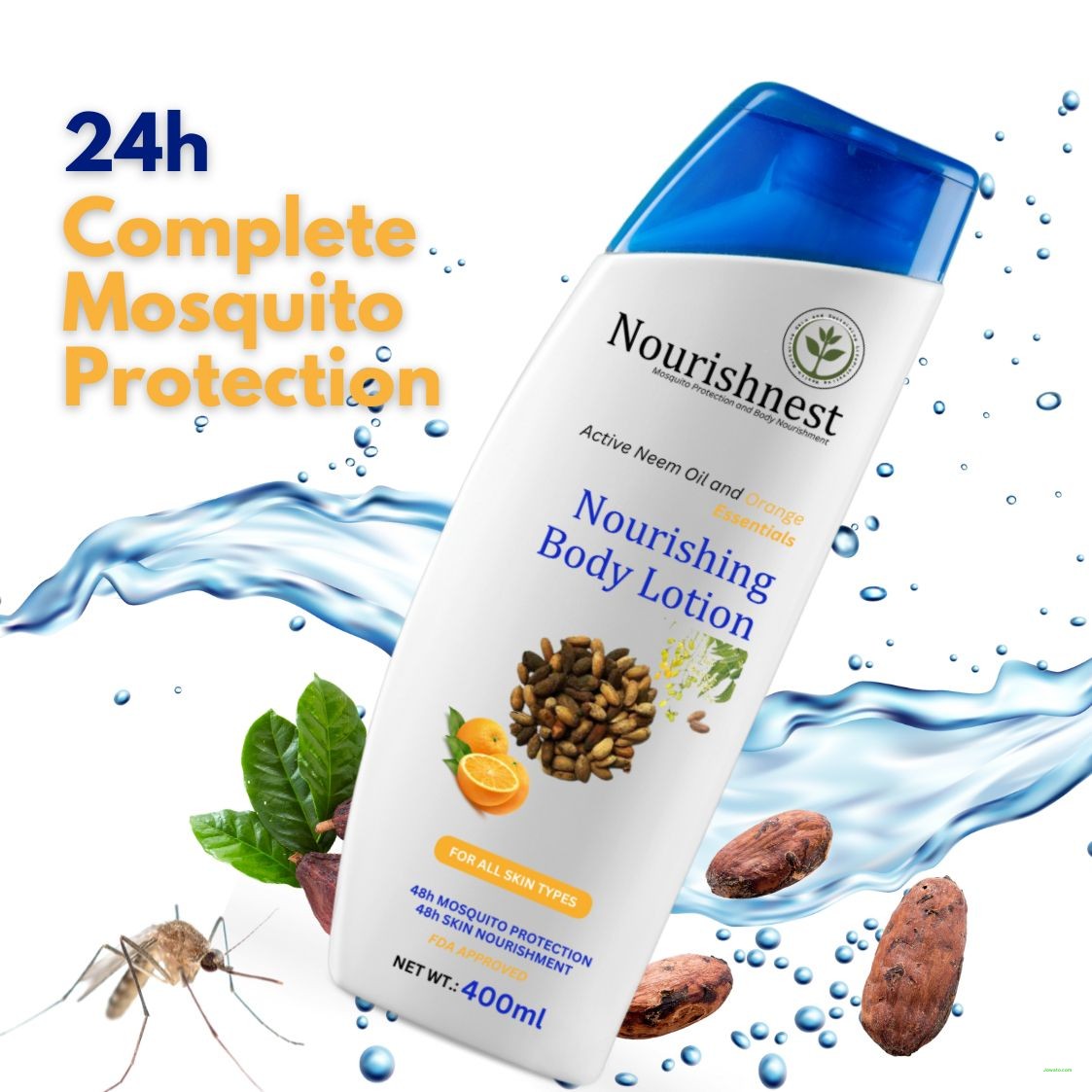 NourishNest Nourishing Body Lotion - Natural Insect Repellent & Skincare